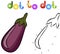 Large ripe eggplant. Educational game for kids: connect numbers
