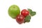 Large ripe plums and nectarines spotty green apple, healthy ingr