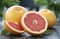 Large ripe red grapefruits