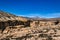 Large river canyon running through the Atacama Desert in the Arica y Parinacota Region of northern Chile