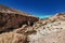 Large river canyon running through the Atacama Desert in the Arica y Parinacota Region of northern Chile
