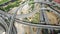 large road junction, view from the drone, slow motion