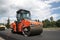 Large road-roller paving a road