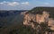 A large rock as seen from the Evan's Lookout in the Blue Mountains