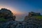 Large rock formations on the Cornish coast