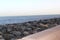 Large rocks on the sea shore