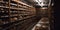 A large room with shelves filled with preserved specimens three created with generative AI