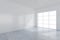 Large room with windows and falling light from the window to the floor. 3D rendering