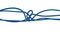 Large rope knot made from blue denim laces. 3D rendering illustration