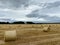 Large Round Bales of Hay in a field in the North of Scotland.