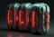 Large Rounded Futuristic Column Power System highly detailed in Three parts with Red Glow tube lights in Scifi style - AI