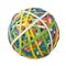 Large Rubberband Ball Over White