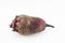 Large rustic beets on a white background