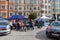 A large safety and family festival on Maria-Theresien-Strasse with several CPR-themed exercise stations, information stands and