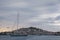 Large sailboat infront of Poros Island