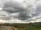 Large-scale thunderclouds. They usually appear in shades of light gray to creamy white, with darker shades of gray at the top