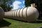 Large septic tanks at residential and holiday caravan site.