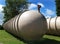 Large septic tanks at residential and holiday caravan site.