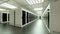 Large server room interior in datacenter, web network and internet telecommunication technology, data storage and cloud