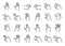 Large set of black and white Gesture icons