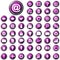 Large set of glossy purple web buttons