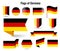 A large set of icons and signs with the flag of the germany.
