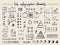 Large set of infographic elements and doodles