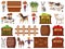 Large set of isolated farm objects