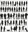 Large set of silhouettes of urban people