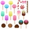 Large set of sweets - popsicle, lollipops, sweets, chocolate, cake pops, vector set of elements