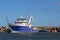 Large ship in South Esk estuary, Montrose, Angus