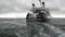 Large ships yachts in port pier on Tierra del Fuego.