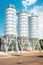 Large silos outdoors