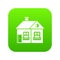 Large single-storey house icon digital green