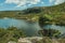 Large sinkhole in a dam lake on the highlands