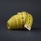 Large skein of tape of yellow color closeup