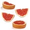 Large slices of grapefruit