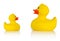 Large and small rubber ducks