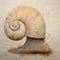 Large Snail Painting On Tattered Background - Patricia Piccinini Style