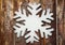 Large snowflake hanging on the wall