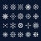 Large Snowflake Vector Icon Set With Simple Design