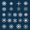 Large Snowflake Vector Icon Set - Simple And Minimalist
