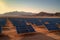 Large solar power plant in the desert, renewable solar energy, AI Generated