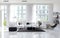Large spacious modern white living room