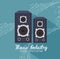 large speakers isolated icon design