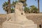 Large sphinx at ancient egyptian temple of Luxor