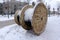 Large spools of electric cable copper current
