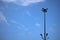 Large Steel Post Pole Outdoor Spotlight Sky background