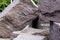 Large stone blocks with the words `I Hate War,` part of memorial along the basin, Washington, DC, 2016