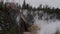 A large stone falls into a frozen lake.